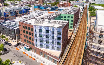 Aerial view of the Urby Building.